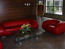 Претапицирана холна гарнитура с изкуствена кожа